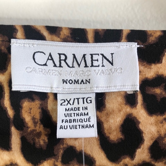 Carmen Marc Valvo Animal Print Women's Top - Picture 5 of 6